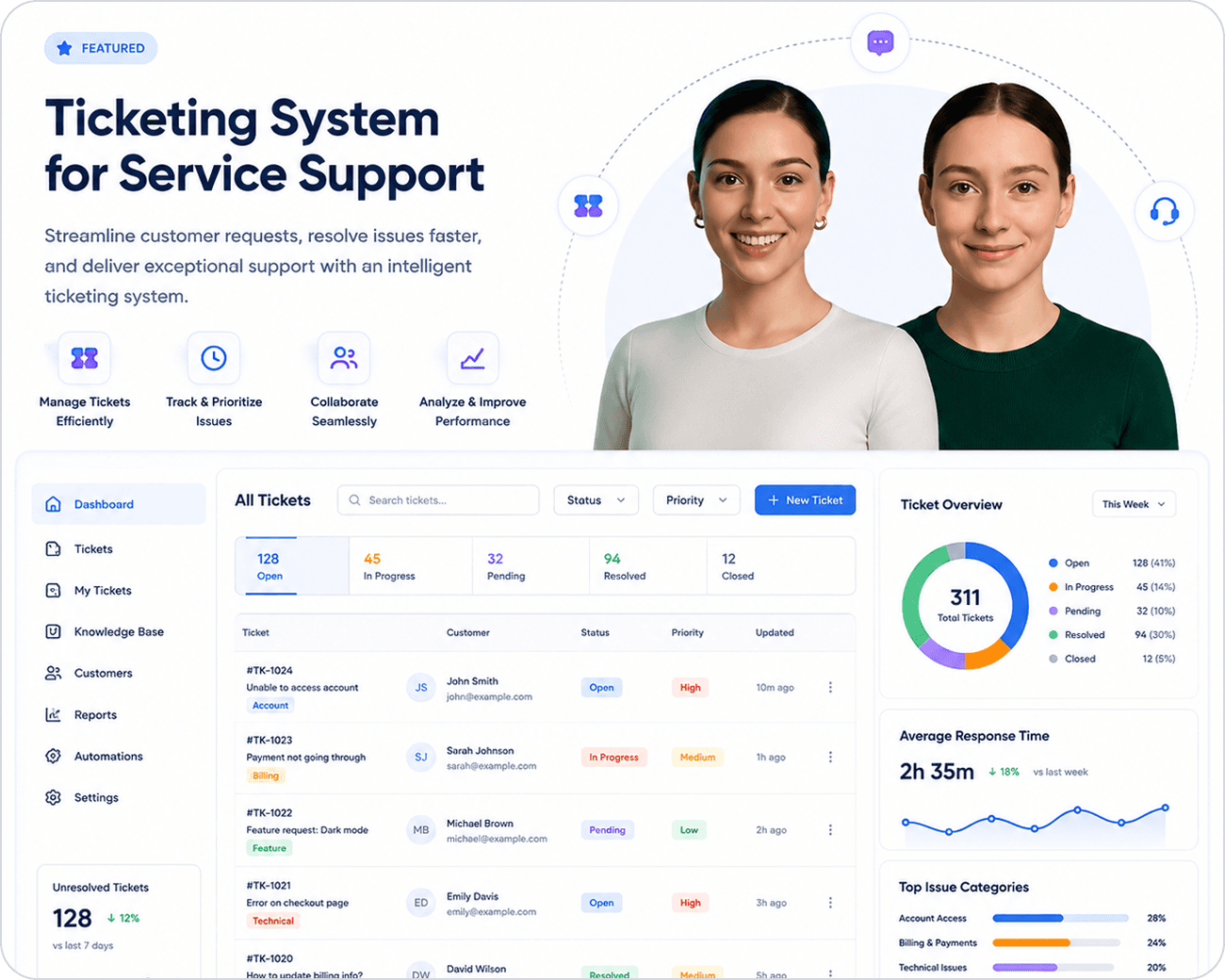 Ticketing System for Service Support